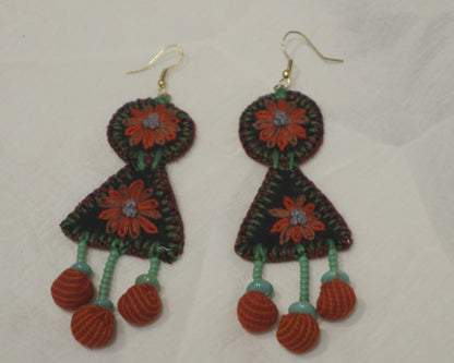 Handcrafted Gamcha Fabric Earings New- GE111
