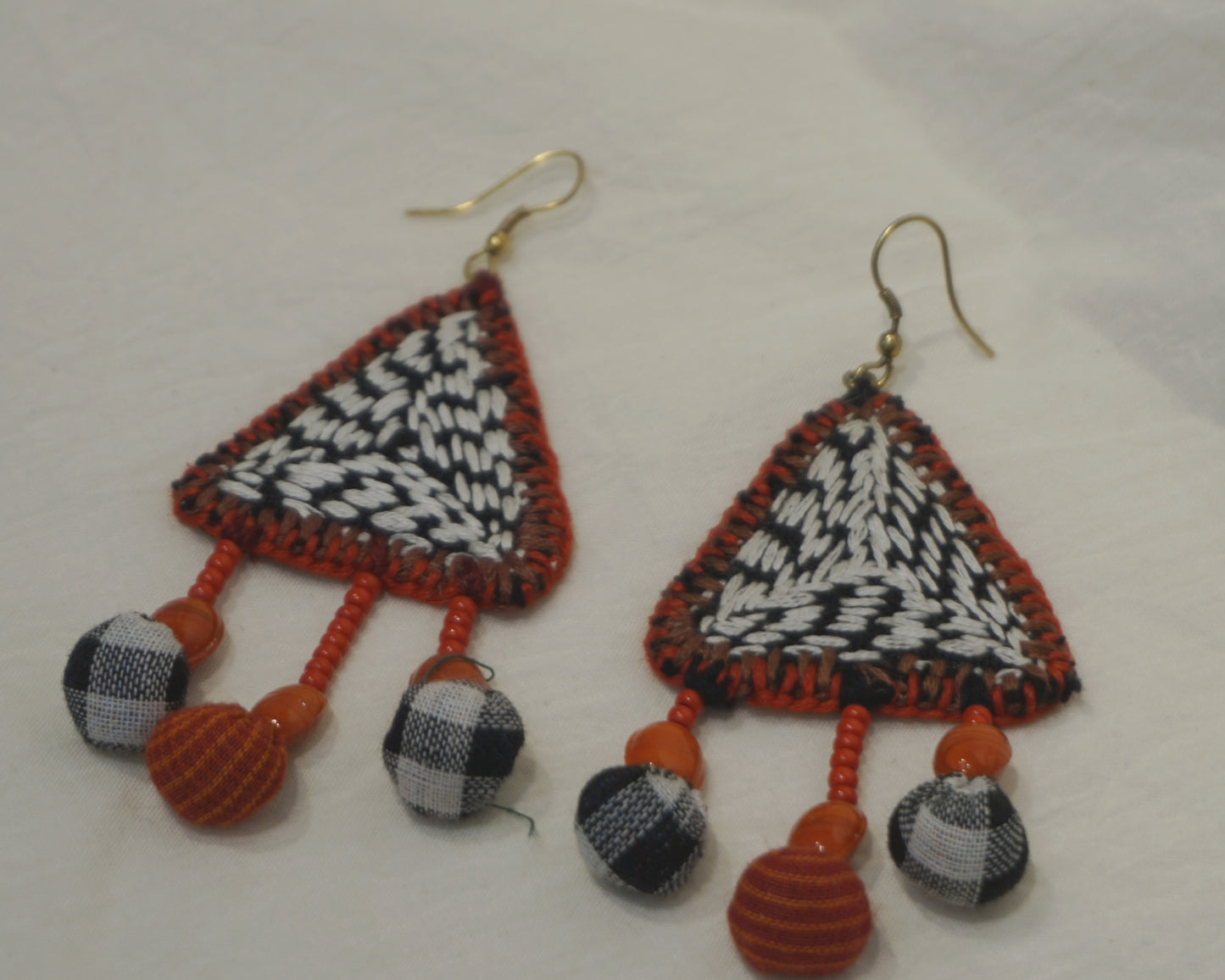 Handcrafted Gamcha Fabric Earings new- GE006