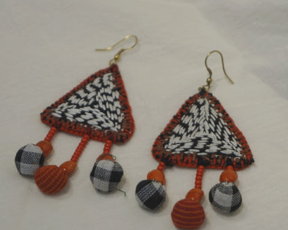 Handcrafted Gamcha Fabric Earings new- GE006