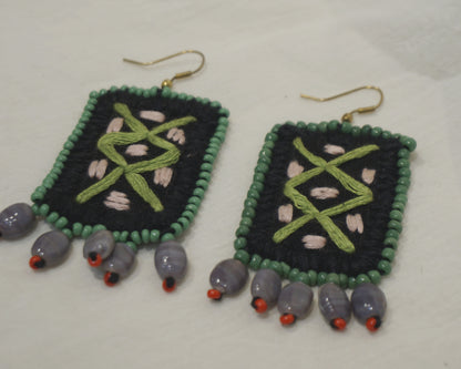 Handcrafted Gamcha Fabric Earings new- GE002