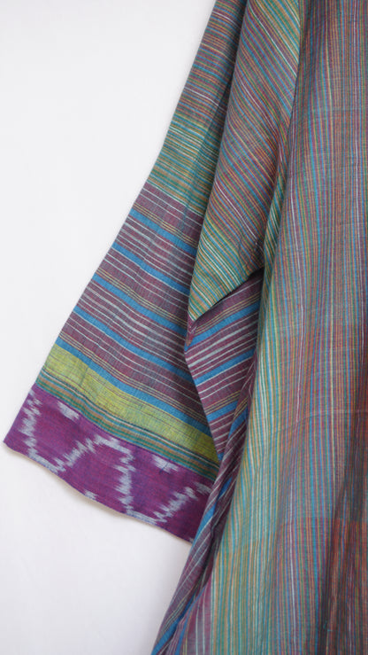 Long Shrug with Plain Blue Dress Set