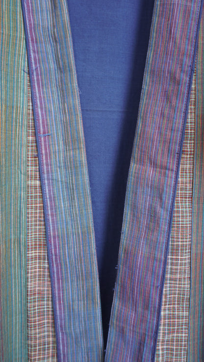 Long Shrug with Plain Blue Dress Set