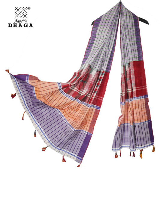 Patch work Gamcha Fashion Handloom Cotton Dupatta ( Multicolor) DP14