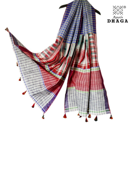 Patch work Gamcha Fashion Handloom Cotton Dupatta ( Multicolor)