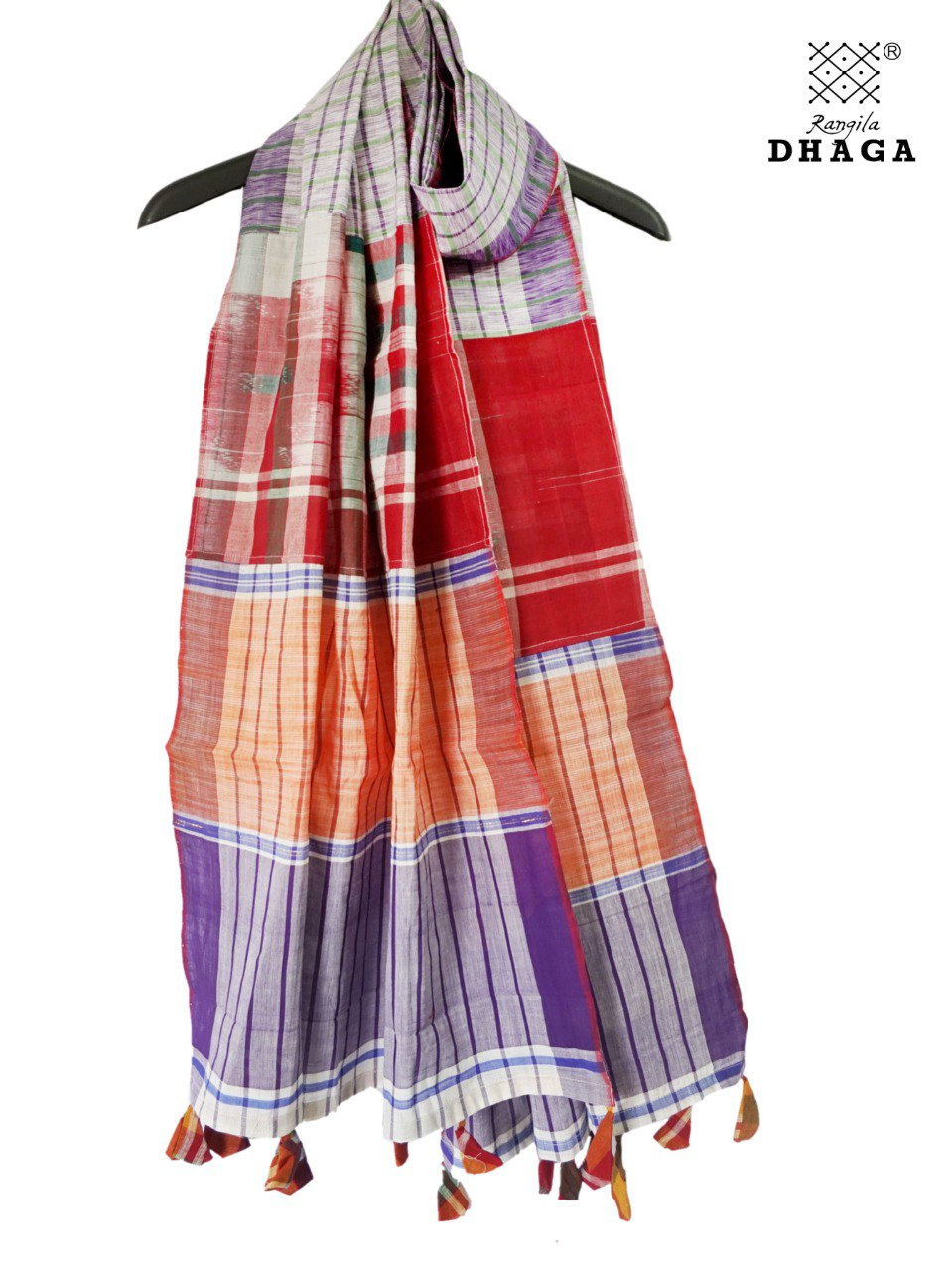 Patch work Gamcha Fashion Handloom Cotton Dupatta ( Multicolor) DP14