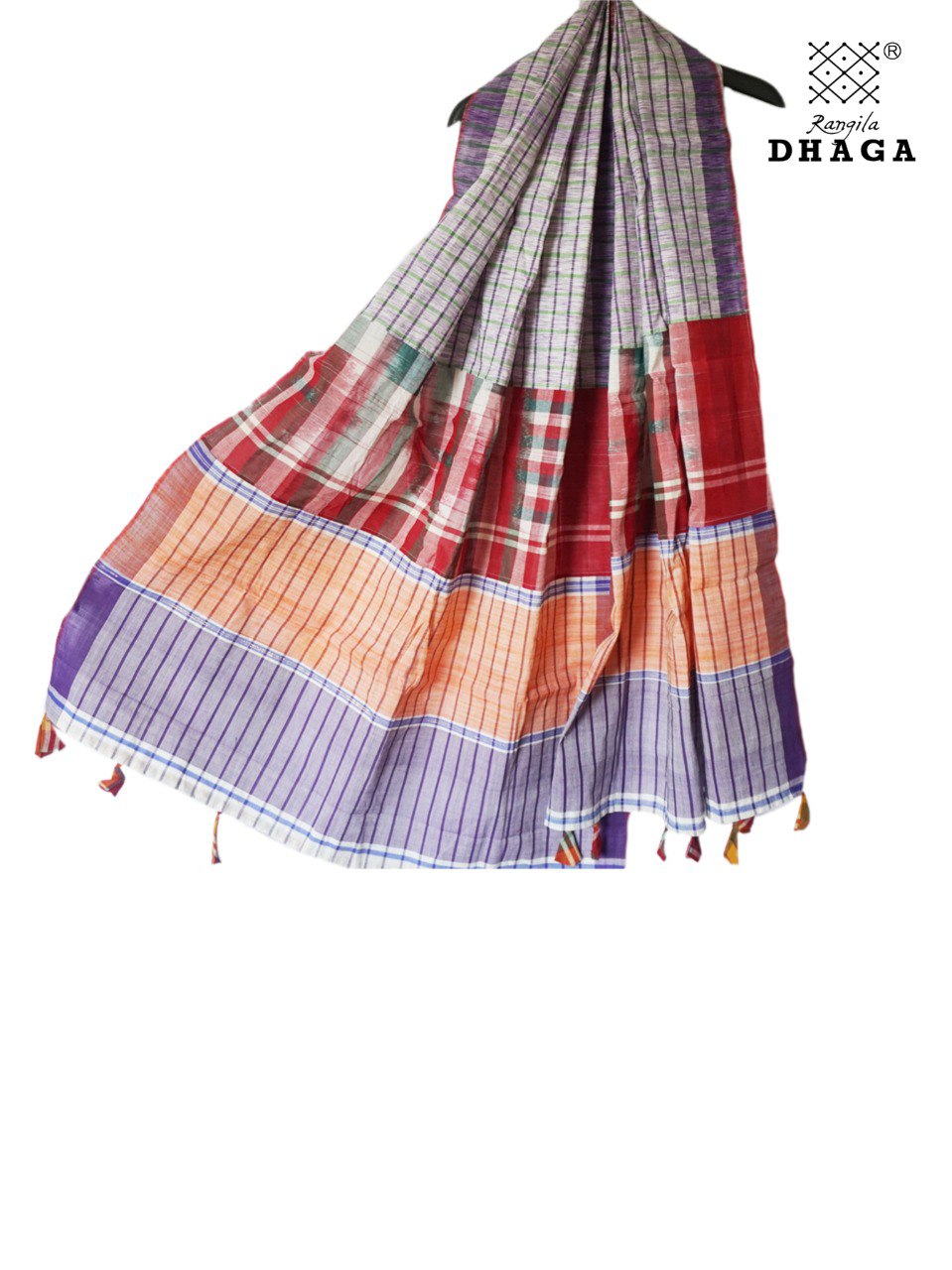 Patch work Gamcha Fashion Handloom Cotton Dupatta ( Multicolor) DP14
