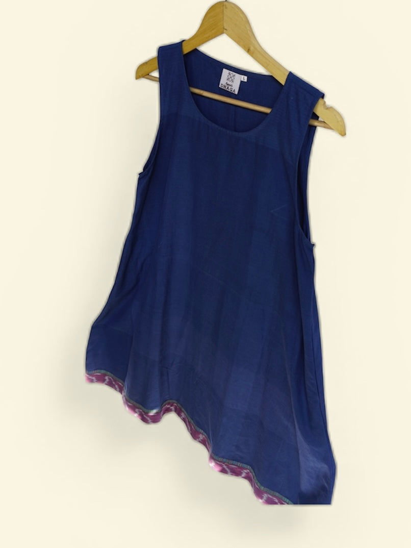 handloom blue sleeveless dress