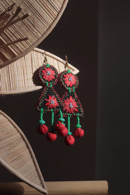 Handcrafted Gamcha Fabric Earings New- GE111