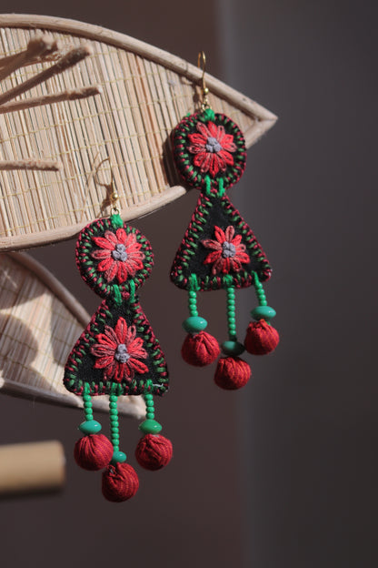 Handcrafted Gamcha Fabric Earings New- GE111