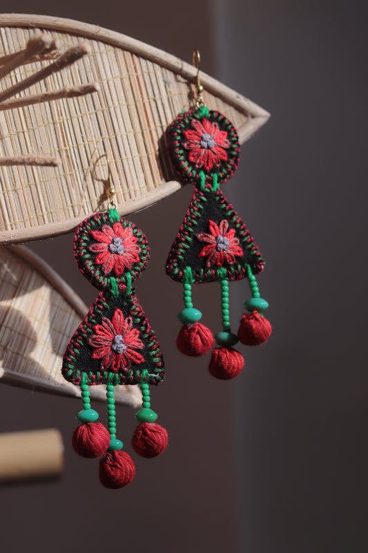 Handcrafted Gamcha Fabric Earings New- GE111
