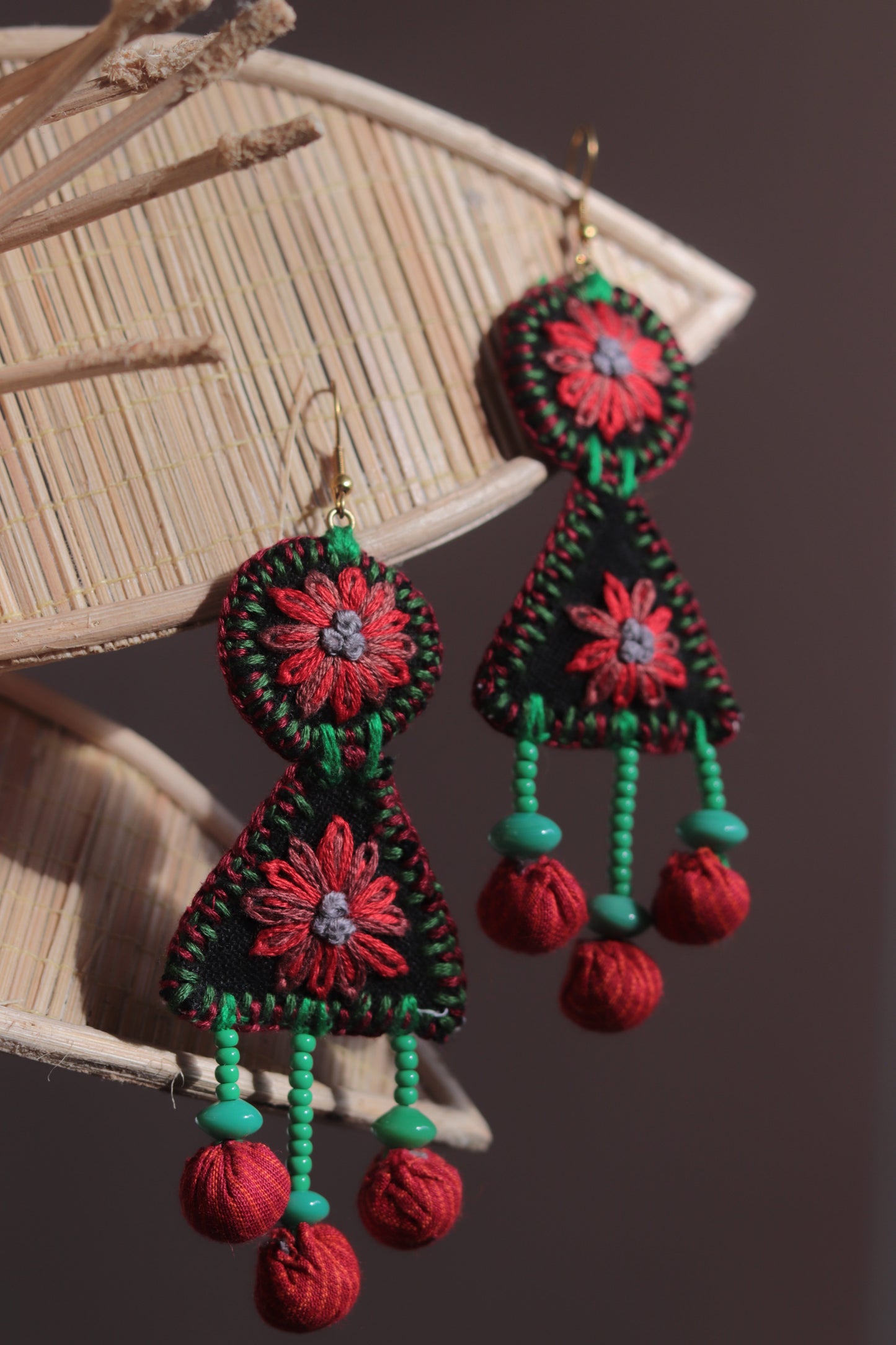 Handcrafted Gamcha Fabric Earings New- GE111