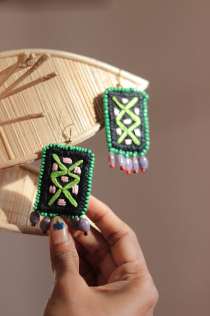 Handcrafted Gamcha Fabric Earings new- GE002