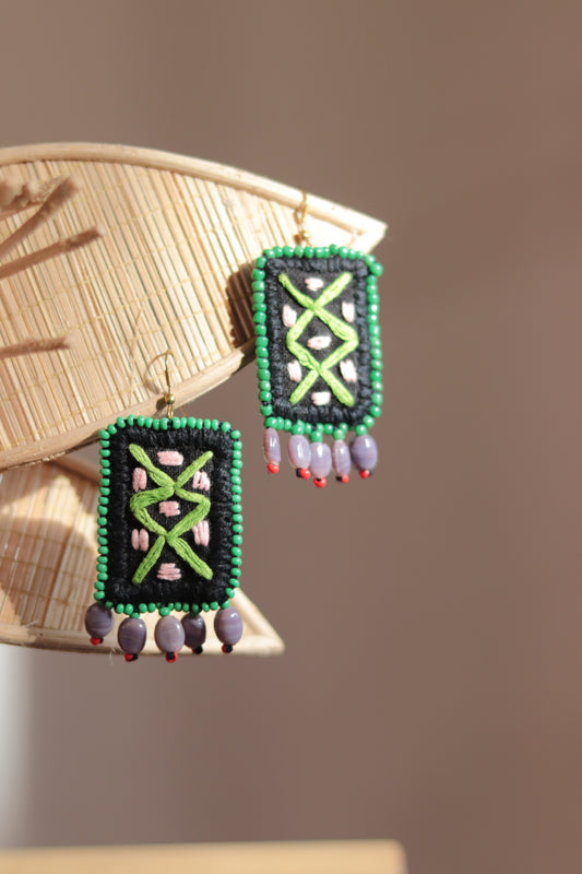 Handcrafted Gamcha Fabric Earings new- GE002