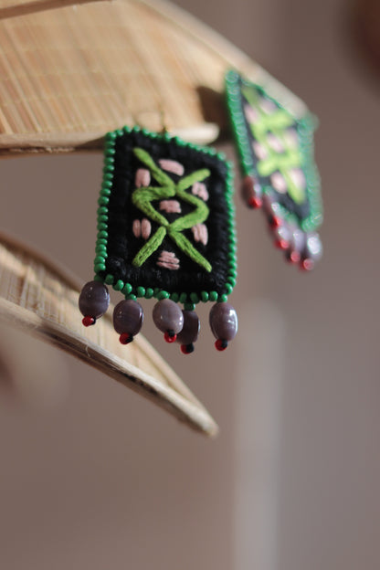 Handcrafted Gamcha Fabric Earings new- GE002