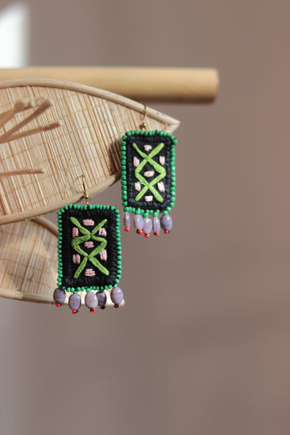 Handcrafted Gamcha Fabric Earings new- GE002