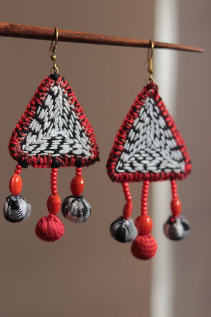 Handcrafted Gamcha Fabric Earings new- GE006
