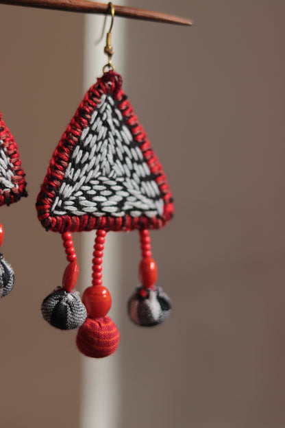 Handcrafted Gamcha Fabric Earings new- GE006