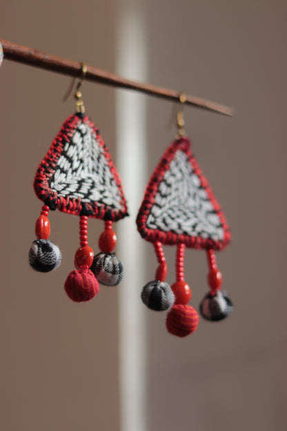 Handcrafted Gamcha Fabric Earings new- GE006
