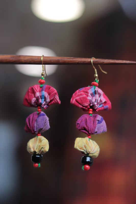 Handcrafted Gamcha Fabric Earings New- GE113