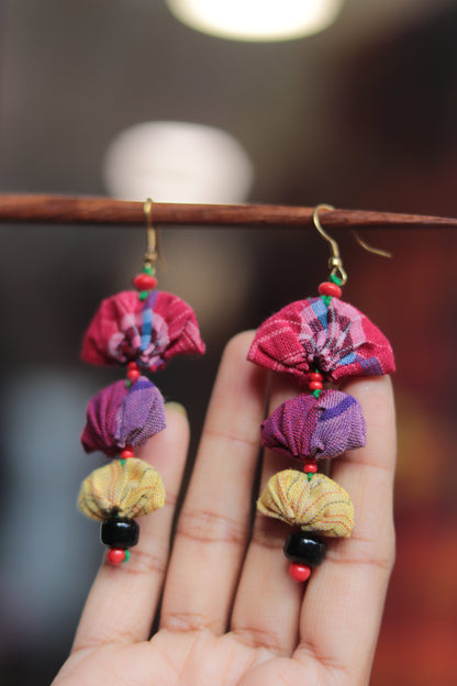Handcrafted Gamcha Fabric Earings New- GE113