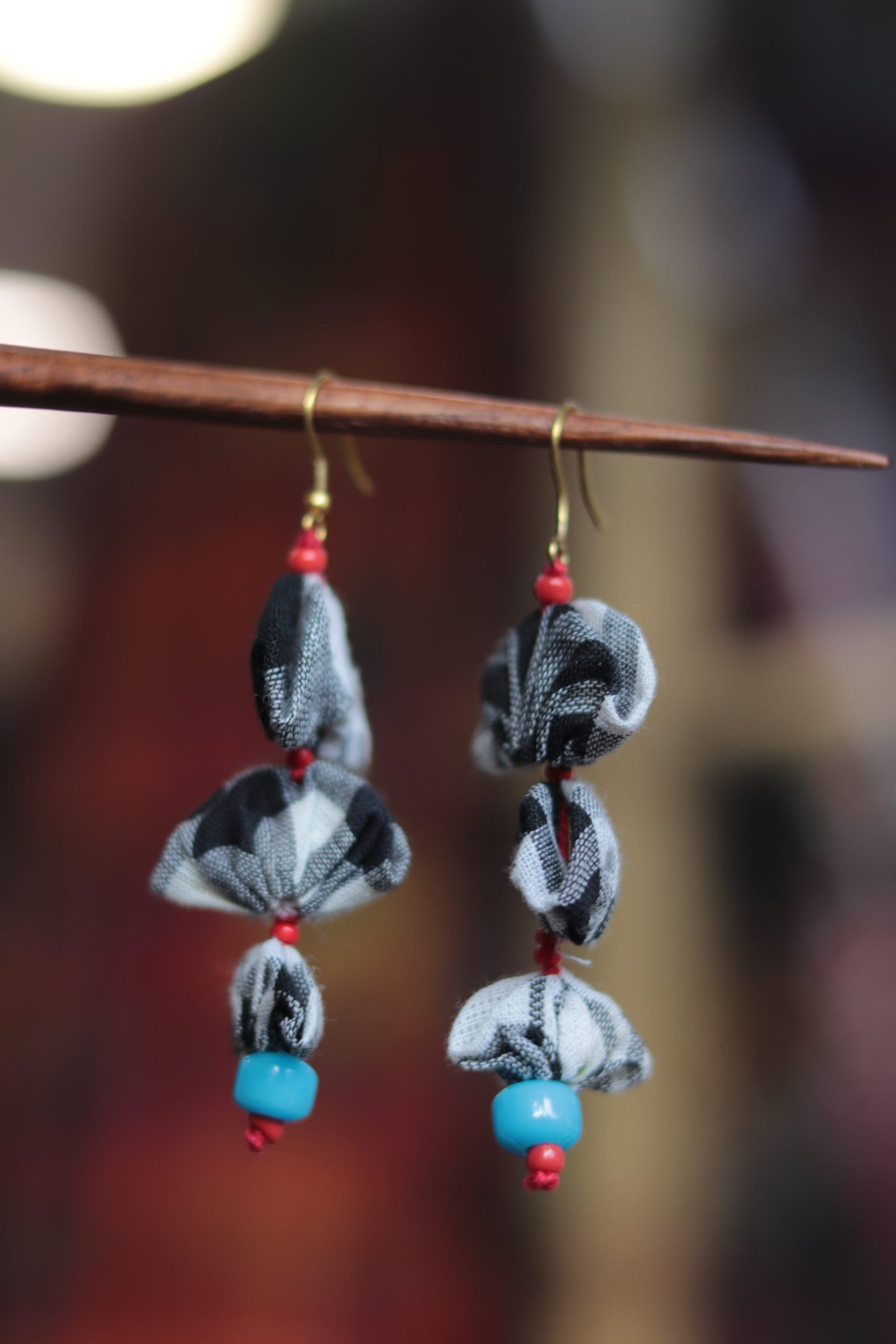 Handcrafted Gamcha Fabric Earings New- GE110