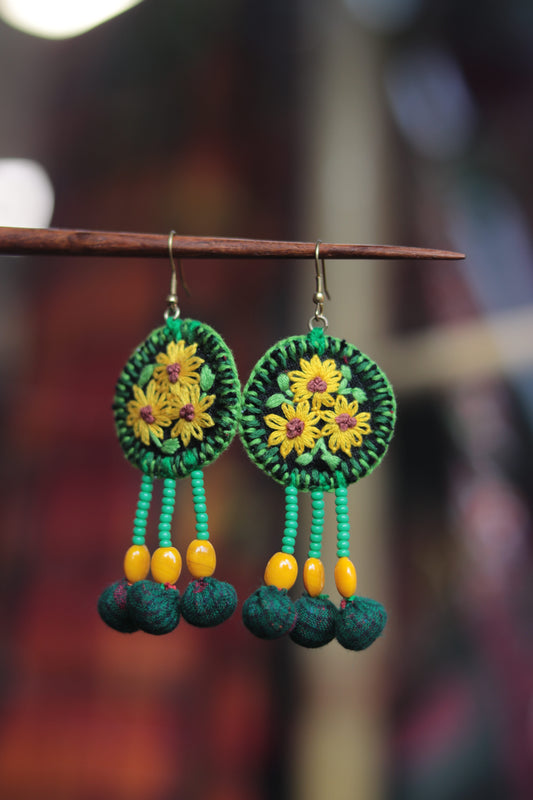 Handcrafted Gamcha Fabric Earings new