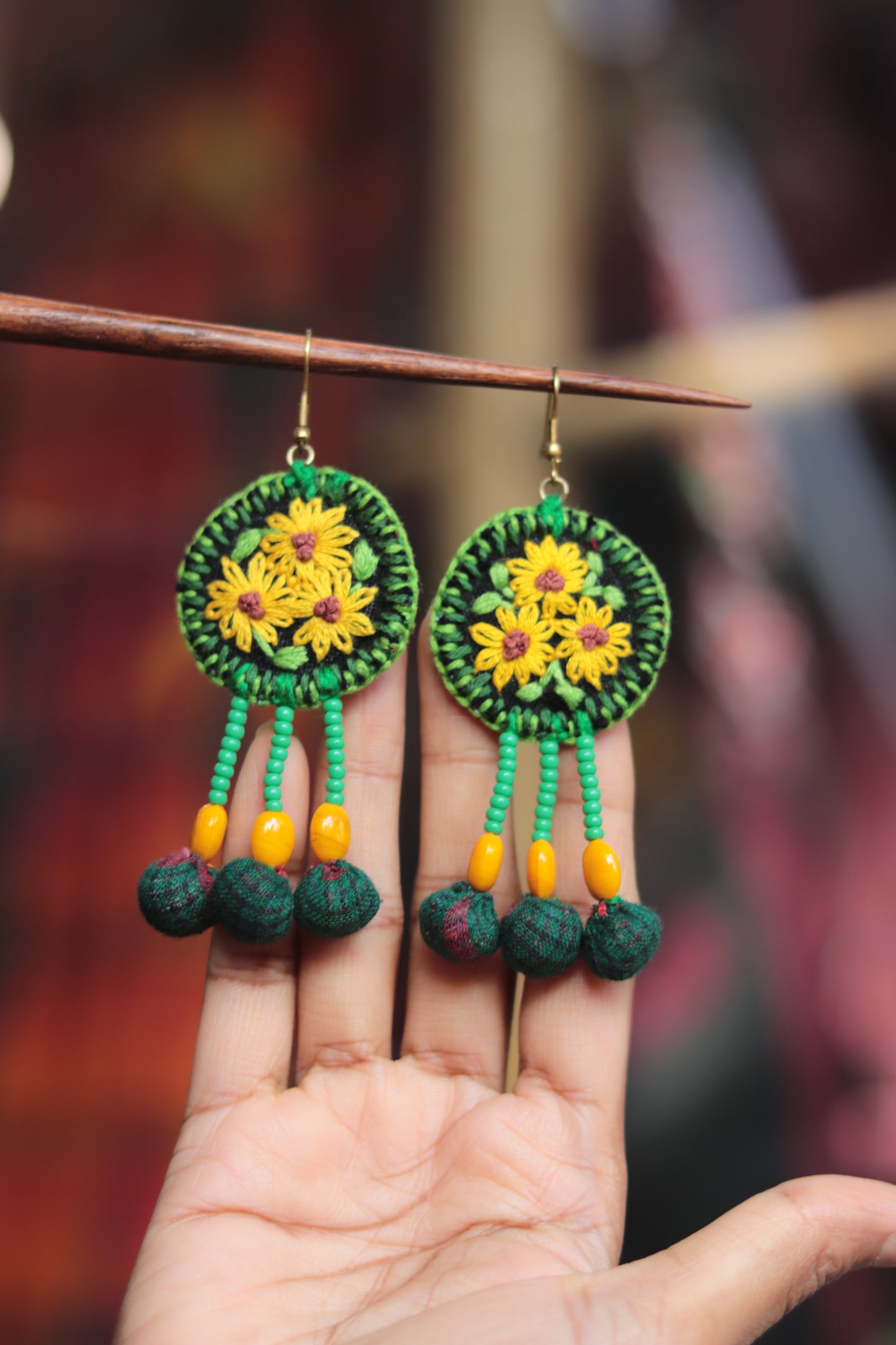Handcrafted Gamcha Fabric Earings new
