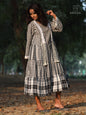Shrug with Inner Dresss Long Gamcha Fashion Handloom Cotton  With Hand-embroidered, Black and white SHR29