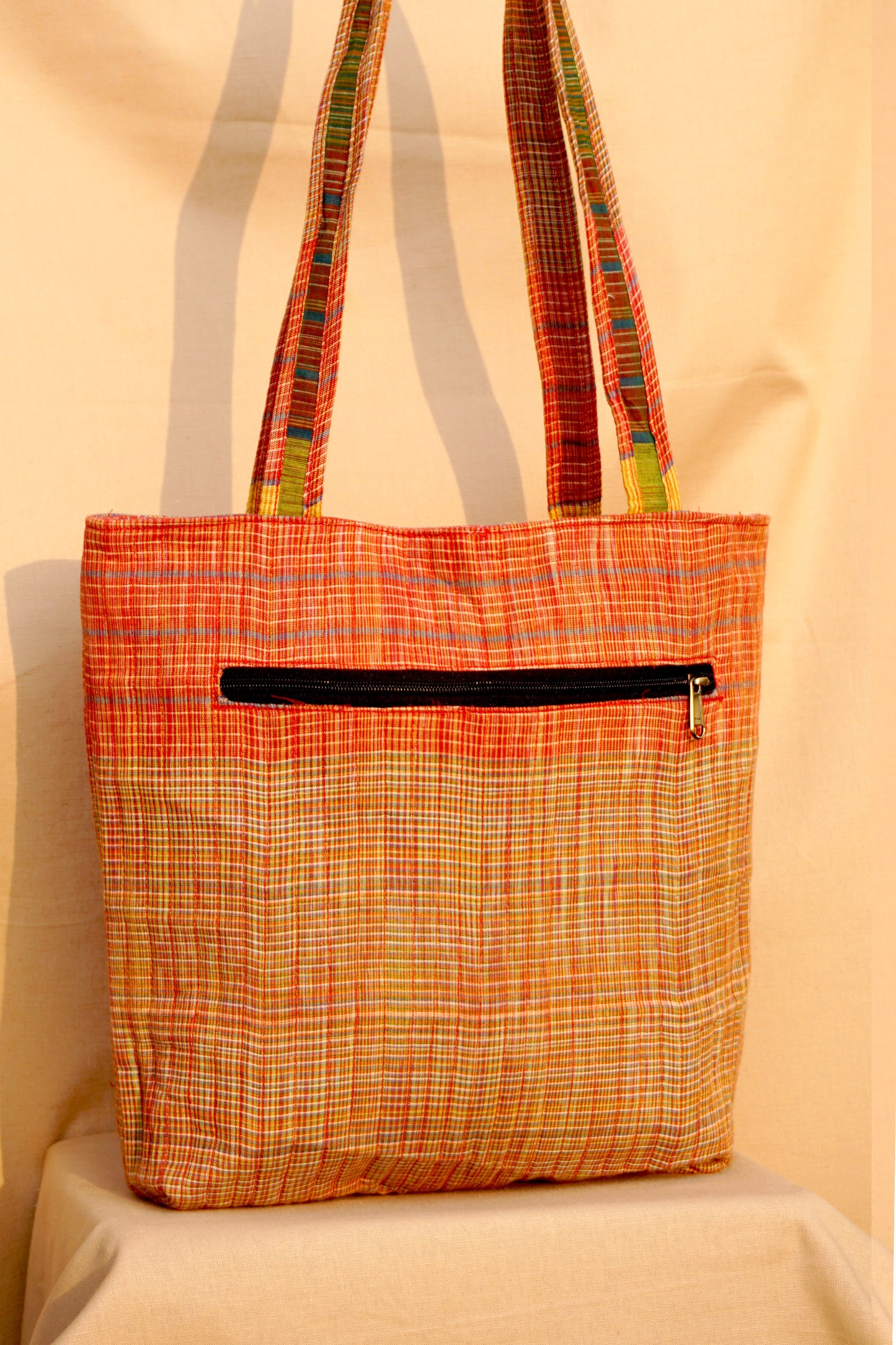 Yellow Handwoven Gamcha Tote Bag with Bird Embroidery Handmade Cotton Shoulder Bag – Rangila Dhaga   Bag29