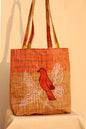 Yellow Handwoven Gamcha Tote Bag with Bird Embroidery Handmade Cotton Shoulder Bag – Rangila Dhaga   Bag29
