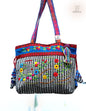 Hand-Embroidered Cotton Gamcha Tote Potli Bag | Multicolor Artisan Shoulder Tote with Zip Closure & Multiple Pockets  111