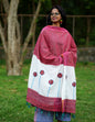 Hand Embroidered Kantha Gamcha Patchwork Dupatta with Appliqué Circle Motifs – Multicolor- Tassels (2.5m)- GD016