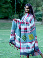 All Over Hand Embroidered Kantha Gamcha Patchwork Dupatta  – Multicolor- Tassels (2.5m)- GD035