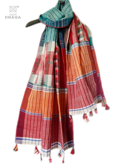 Patch work Gamcha Fashion Handloom Cotton Dupatta (Multi Color) DP07
