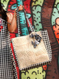 Gamcha Drapari Wrinkle Tote Bag – Handcrafted Cotton with 3 Zip Pockets Black & Offwhite BAG18