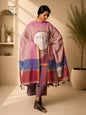 All Over Hand Embroidered Kantha Gamcha Patchwork Dupatta with Appliqué Circle with Fish Motifs – Multicolor- Tassels (2.5m)- GD020 (Copy)