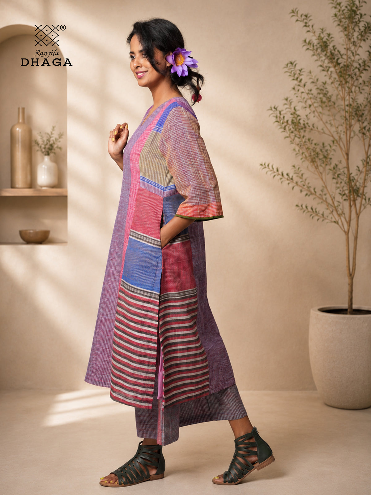 Handloom gamcha pant| Side Pockets | Signature Design by Rangila Dhaga pant