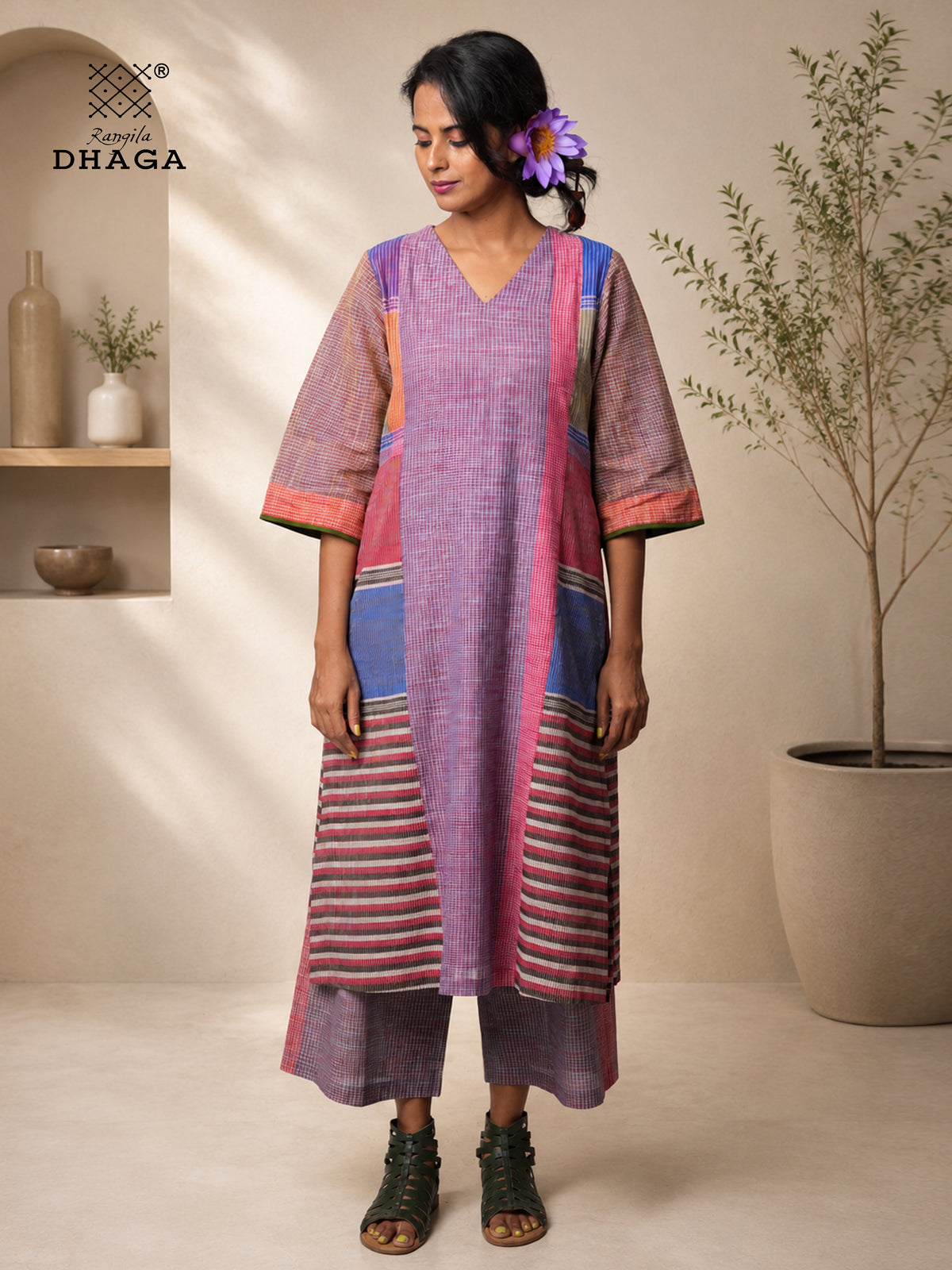 Handloom gamcha pant| Side Pockets | Signature Design by Rangila Dhaga pant