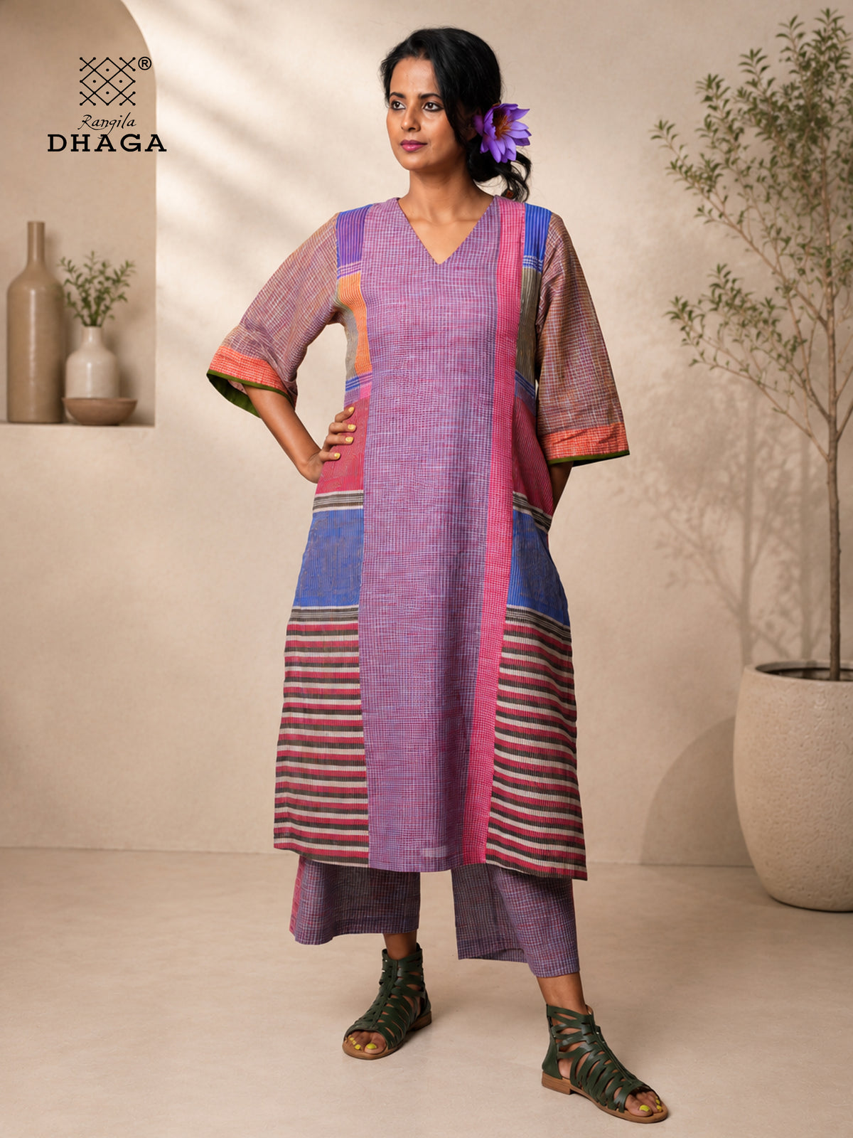 Handloom gamcha pant| Side Pockets | Signature Design by Rangila Dhaga pant