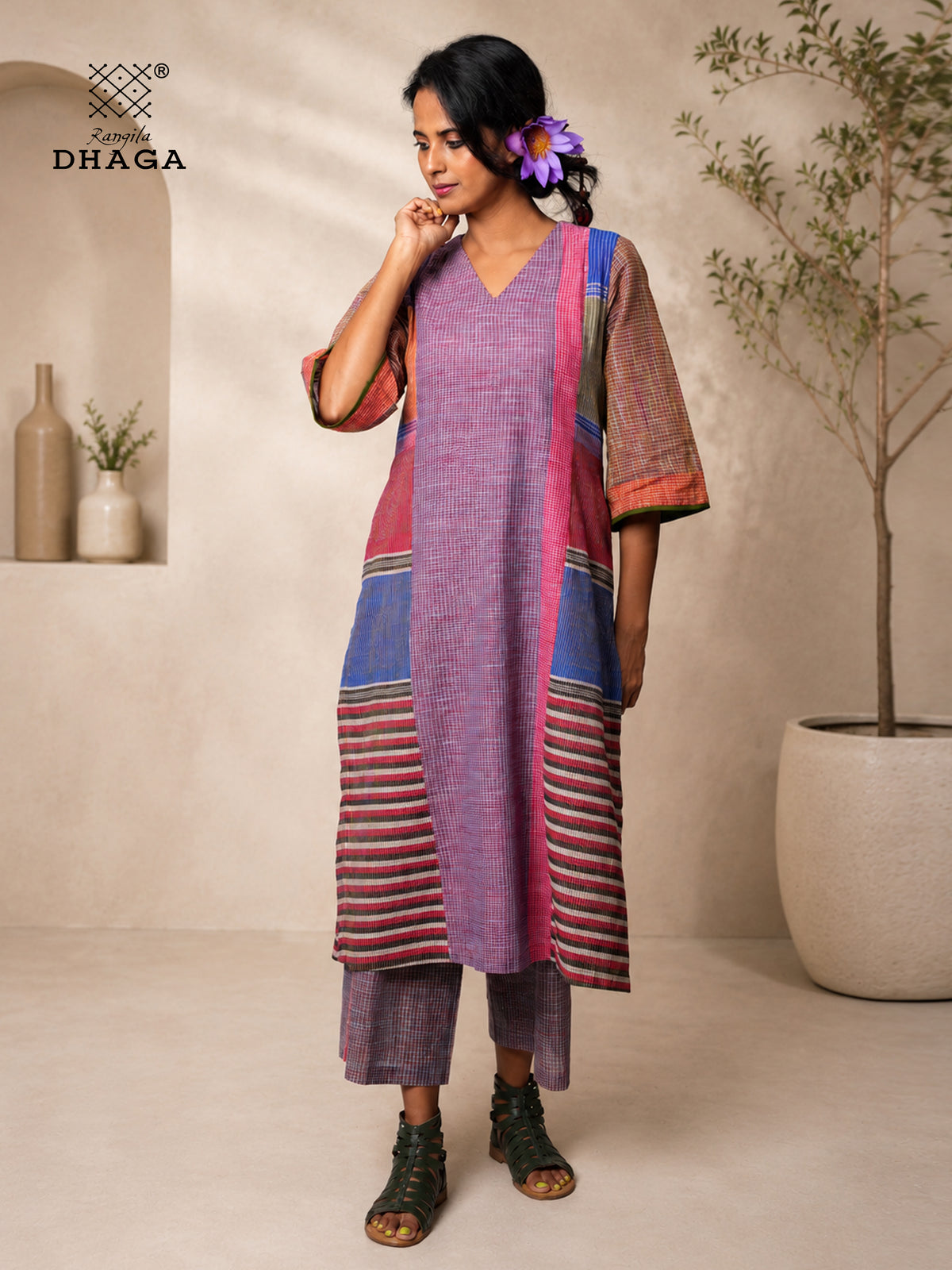 Handloom gamcha pant| Side Pockets | Signature Design by Rangila Dhaga pant